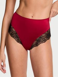 Гладкие трусики-слипы с высокой талией и кружевной отделкой Very Sexy, lace trim red lacquer