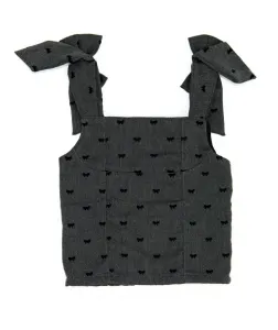 Детский топ Marlowe из габардина с бантом, серый Flowers By Zoe