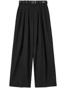 Jil Sander брюки палаццо с поясом, черный