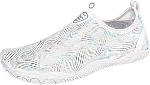 Водные тапочки для мужчин и женщин, слипоны с мягкой подошвой, кроссовки для ходьбы, быстросохнущие акваноски, босоножки для пляжа, плавания, бассейна, лодки, каякинга, серфинга Generic, белый