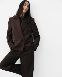 Женский двубортный пиджак MANGO, Chocolate