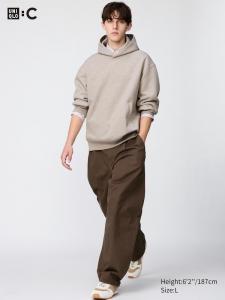 Брюки с бочкообразными штанинами Uniqlo, 34 brown