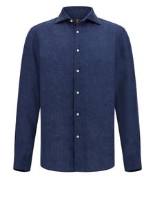 Рубашка на пуговицах классического кроя Boggi Milano, темно-синий