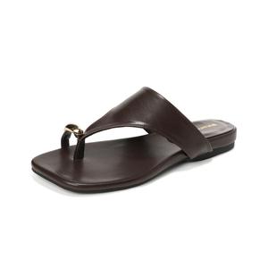 QITUMAUL Женские резиновые противоскользящие шлепанцы устойчивые к истиранию коричневые [высота каблука 1 см], цвет Brown[Heel Height 1cm]