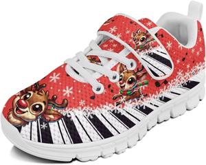 Повседневные кроссовки для девочек Doojoayie, модные детские кроссовки для бега, удобные детские кроссовки, Cute Deer Piano Keyboard