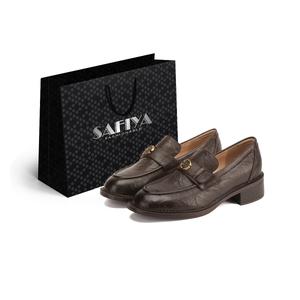 Женские лоферы черно-коричневые SAFIYA, коричневый