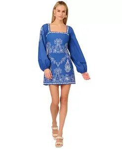 Женское хлопковое платье-футляр с вышивкой by Adrianna Papell, мультиколор