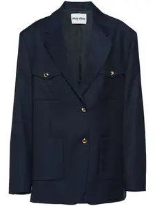 Однобортный блейзер MIU MIU, синий