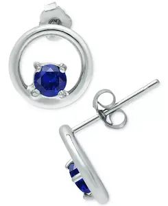 Серьги-Гвоздики с круглыми кубическими цирконами, созданные для Macy's Giani Bernini, blue/silver