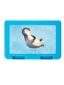 Mr. & Mrs. Panda Коробка для хранения с изображением смеющегося пингвина без надписи, ледяного синего цвета