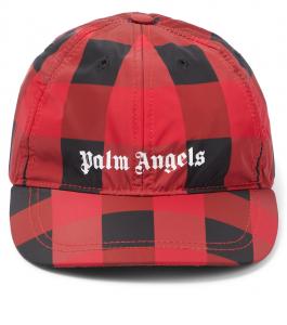 Клетчатая бейсболка Palm Angels Kids, Red White
