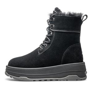 AU&MU Термостойкие противоскользящие утепленные сапоги с противоскользящим покрытием 15 см унисекс черные, цвет Black