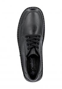 Полуботинки, эластичная вставка, кожаные, мужские Rieker, цвет Schwarz Nero/schw