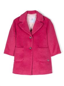 Chiara Ferragni однобортное пальто с логотипом, розовый