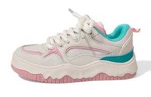 Feiyue Женские противоскользящие износостойкие низкие скейтерские туфли - бежевый/розовый/зеленый, цвет Beige/Pink/Green