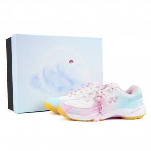Женские низкие кроссовки для бадминтона Power Cushion с амортизацией и износостойкостью Yonex, синий розовый mismatched