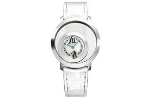 Часы женские с кварцевым механизмом CHOPARD Happy Diamonds белый циферблат корпус из белого золота 18 карат ремешок из кожи крокодила