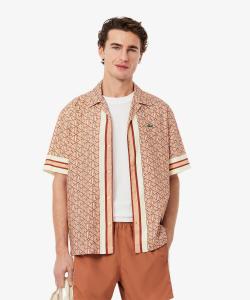 Рубашка с открытым воротником и монограммой