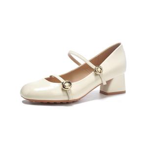 Туфли Мэри Джейн на массивном каблуке для женщин TATAYA, Ecru