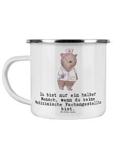 Эмалированная кружка для походов с медпомощью... белого цвета Mr. & Mrs. Panda