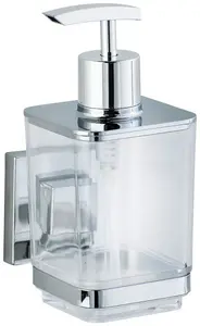 Дозатор мыла WENKO "Vacuum-Loc Quadro", крепится без сверления 7,5х16х10 см, цвет chromfarben