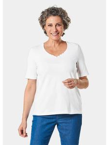 Базовая футболка с короткими рукавами из хлопка белого цвета. GOLDNER