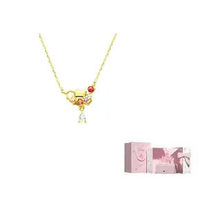 Disney Серебряное ожерелье S925 с золотым покрытием для женщин