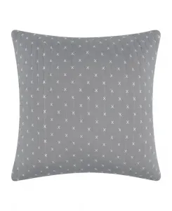 Декоративная подушка, вышитая крестиком, стеганая, 45 см x 45 см Levtex, серый