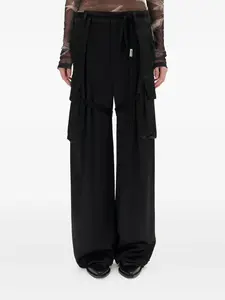 Атласные брюки с накладными карманами Ann Demeulemeester, черный