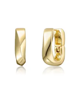 Мини-Серьги-Кольца геометрической формы с покрытием из белого золота или 14-каратного золота Rachel Glauber, gold