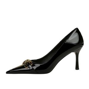 Женские туфли на тонком каблуке и высоком каблуке QITUMAUL, Black[Heel Height 7Cm]