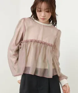 Прозрачный многослойный расклешенный топ