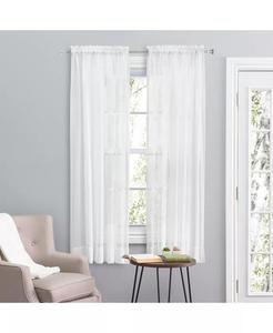 Карманная штора для стержней из морского стекла, 55 дюймов Ш x 72 дюйма Д Ricardo, белый