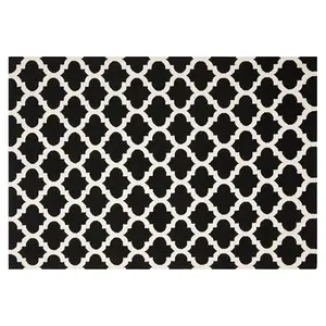 Классический шерстяной ковер ручной работы Dhurries с четырехлистником, плоский переплетенный Safavieh, мультиколор, 92x153 см