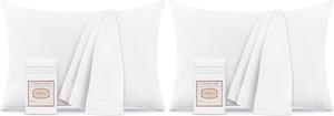 Mellanni Наволочки стандартные 51x76 см, комплект 2 шт, роскошные, очень мягкие, охлаждающие, с застежкой-конвертом, белые