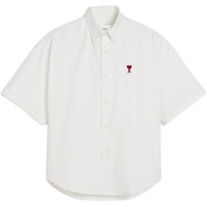 Ami Paris Ami De Coeur Футболка с вышитым логотипом AMIPARIS, белая