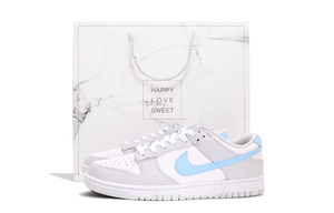 Nike Кроссовки для скейтбординга Dunk Wrapping, износостойкие и нескользящие, унисекс, белые, серые