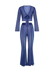 Рубашка с длинным рукавом LSCN BY LASCANA, синий