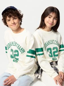 Хлопковая футболка AIRism с графикой, длинный рукав Uniqlo, 01 off white