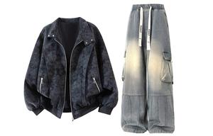 Повседневная спортивная одежда Unisex с воротником стойкой умеренная X1617, черный top+желтый mud pants