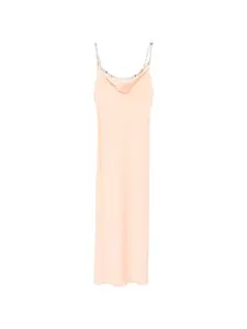Платье миди с цепочками на бретелях Rabanne, розовый