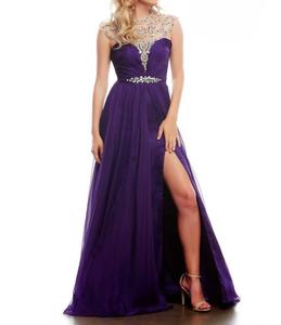 Бисерное платье-иллюзия с накидкой в темно-фиолетовом цвете Mac Duggal