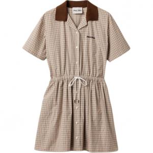 Проверенное мини-платье MIU MIU, бежевый