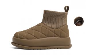 Женские зимние ботинки HUANQIU на платформе, коричневый