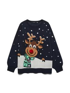 Vero Moda Curve Свитер 'VMCFrostydeer' в цвете Navy