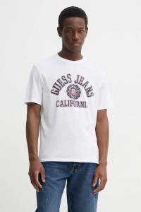 Хлопковая футболка Guess Jeans, белый