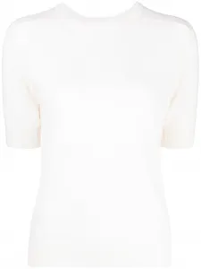 Кашемировая футболка с круглым вырезом Lisa Yang, белый