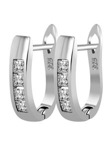 Adeliás Женские серьги-кольца из серебра 925 пробы с кубическим цирконием в серебре