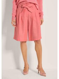 MADELEINE Льняные шорты-бермуды с высокой талией абрикосового цвета