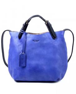 Женская сумка-тоут из натуральной кожи Dip Dye OLD TREND, синий